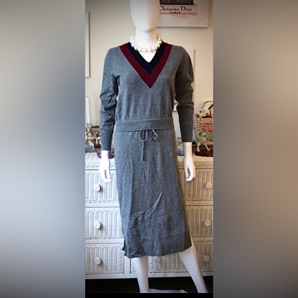Sandro wool cashmere blend midi sweater dress in  grey color EU size 34 = US XS - Picture 1 of 12